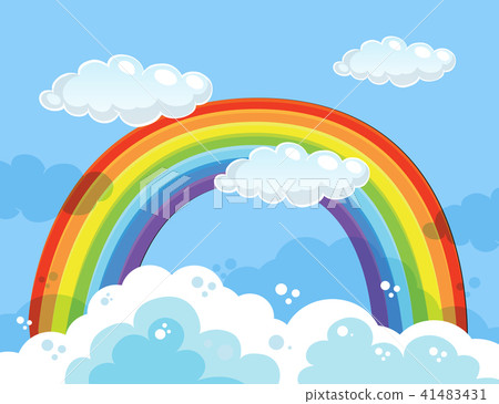 A Beautiful Rainbow Over the Sky 41483431
