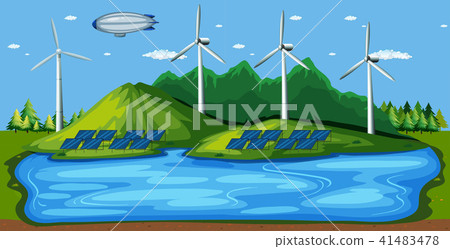 Wind Power Plant in Nature 41483478
