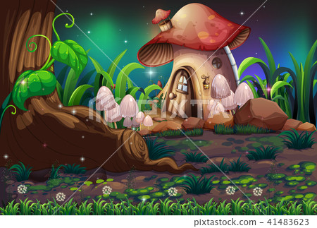A Dark Forest and Mushroom House A Dark Forest and Mushroom House 41483623