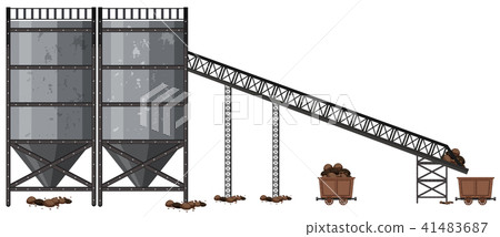 A Coal Mining Factory on WHite Background A Coal Mining Factory on WHite Background 41483687