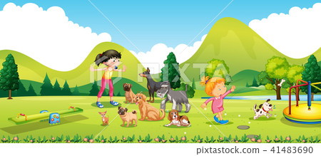 Young Girls Training the Dogs Young Girls Training the Dogs 41483690