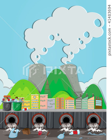 A Pollution From Nuclear Power Plant A Pollution From Nuclear Power Plant 41483694