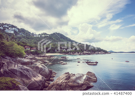 Beautiful aerial view sea ocean in samui island 41487400