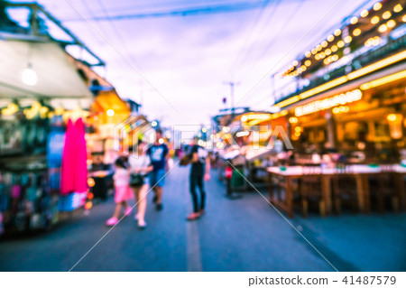 Abstract blur hua hin night market street Abstract blur hua hin night market street 41487579