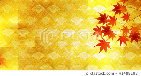 Autumn leaves autumn Japanese paper background Autumn leaves autumn Japanese paper background 41489198