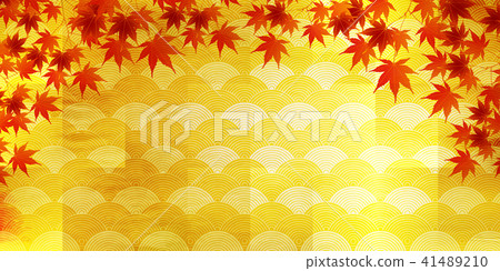 Autumn leaves autumn Japanese paper background Autumn leaves autumn Japanese paper background 41489210