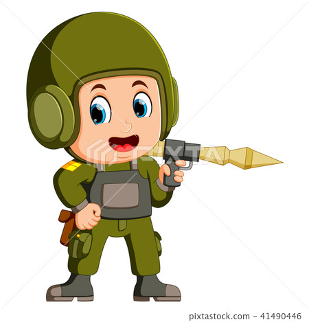 soldier with anti-tank rocket launcher 41490446