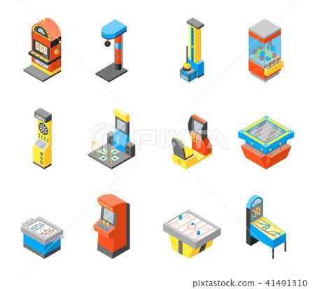 Game Machine 3d Icons Set Isometric View. Vector 41491310