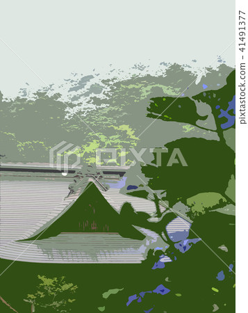 Hydrangea and Temple Hydrangea and Temple 41491377