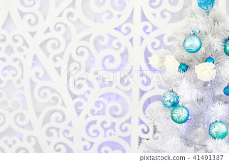 New Year's interior in light blue tones. New Year's interior in light blue tones. 41491387