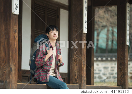 Young man, College student, Korean man, Travel, Seoul, Namsangol Hanok Village 41491553