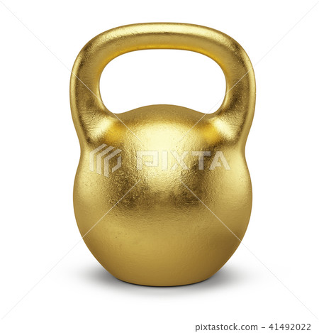 Gold gym weight isolated on white background Gold gym weight isolated on white background 41492022
