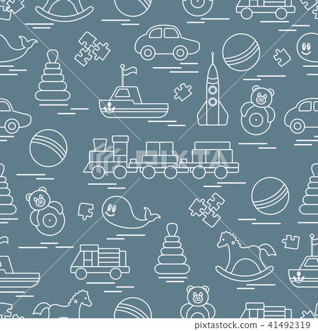 Seamless pattern with kids toys 41492319