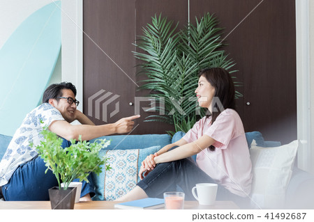 Male and female planning a trip Male and female planning a trip 41492687