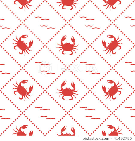 Seamless pattern with crabs and waves Seamless pattern with crabs and waves 41492790