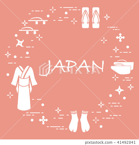 Traditional japanese clothing, shoes and shurikens Traditional japanese clothing, shoes and shurikens 41492841