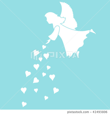 angel showered hearts Love symbol. 41493806