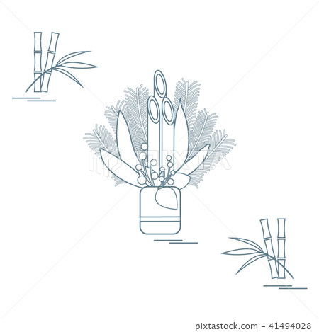 Japanese new year home decorations kadomatsu and 41494028