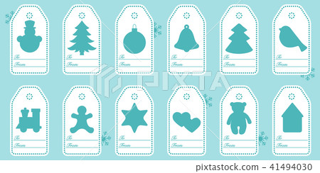 Gift tags with new year and christmas symbols with Gift tags with new year and christmas symbols with 41494030