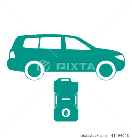 Stylized icon of the car and canister of gasoline Stylized icon of the car and canister of gasoline 41494048