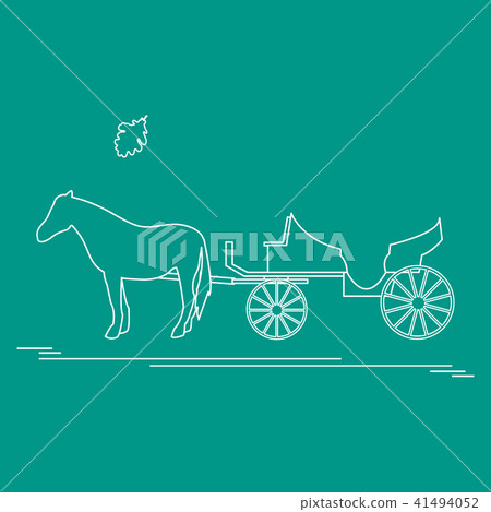 horse-drawn carriage and oak leaf Travel and horse-drawn carriage and oak leaf Travel and 41494052