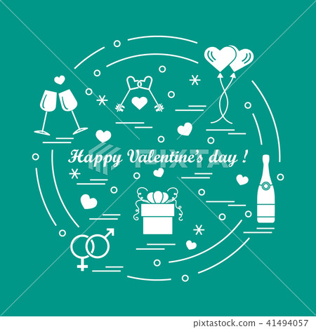 gifts, balloons, stemware, keys, gender symbols, 41494057