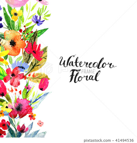 Watercolor Flower Border 41494536