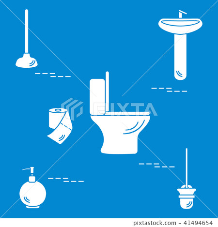 toilet bowl, washbasin, toilet paper, soap toilet bowl, washbasin, toilet paper, soap 41494654