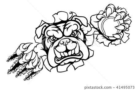 Bulldog Tennis Sports Mascot 41495073