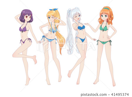 Beautiful anime manga girl in bikini 41495374