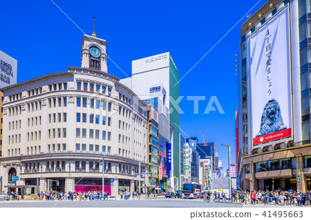 東京銀座4丁目交叉口風景 東京銀座4丁目交叉口風景 41495663