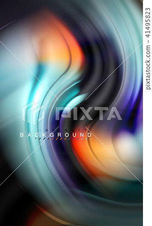 Fluid liquid colors design, colorful marble or plastic wavy texture background, glowing multicolored 41495823