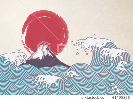 Waves Splashing Mt. Fuji Japanese paper 41495826