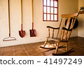 Wooden rocking chair in a farmer house 41497249