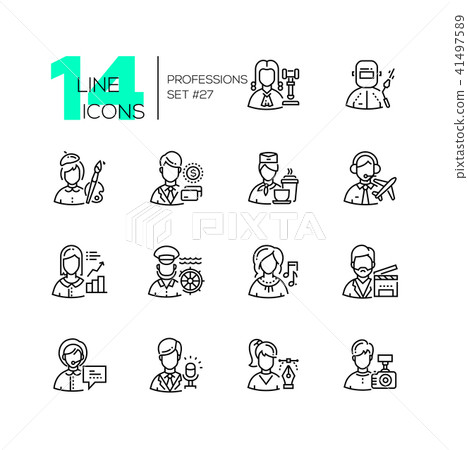 Professions - set of line design style icons Professions - set of line design style icons 41497589