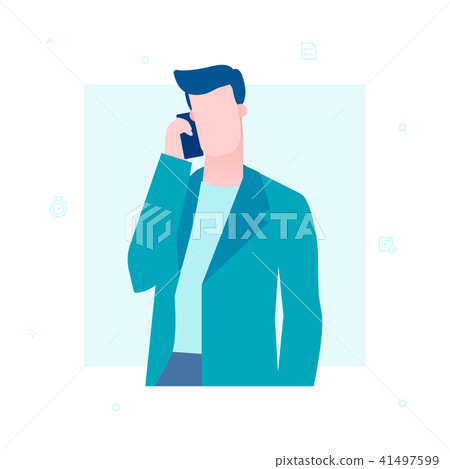 Businessman speaking on the phone - flat design style illustration Businessman speaking on the phone - flat design style illustration 41497599