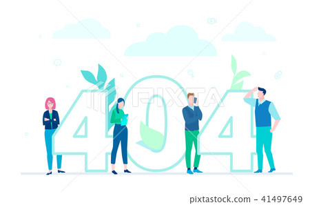 Error 404 page - flat design style colorful illustration 41497649