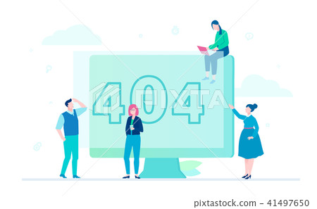 Error 404 page - flat design style colorful illustration Error 404 page - flat design style colorful illustration 41497650