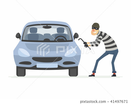 Car thief - cartoon people characters illustration Car thief - cartoon people characters illustration 41497671