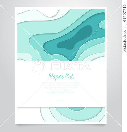 Sea wave abstract layout - vector paper cut banner Sea wave abstract layout - vector paper cut banner 41497716