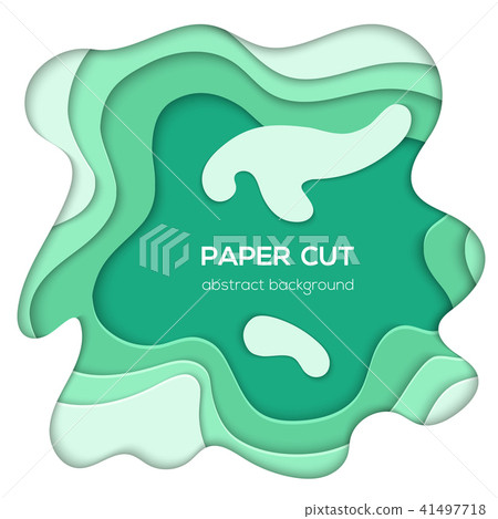 Green abstract layout - vector paper cut illustration Green abstract layout - vector paper cut illustration 41497718