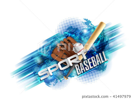 baseball poster with a baseball. Baseball games advertising. Announcement of a sporting event. 41497979