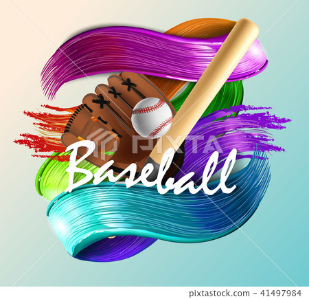 baseball poster with a baseball. Baseball games advertising. Announcement of a sporting event. baseball poster with a baseball. Baseball games advertising. Announcement of a sporting event. 41497984