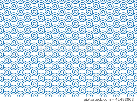 Seamless Japanese Pattern Pattern "Wave / Whirlpool" 41498008