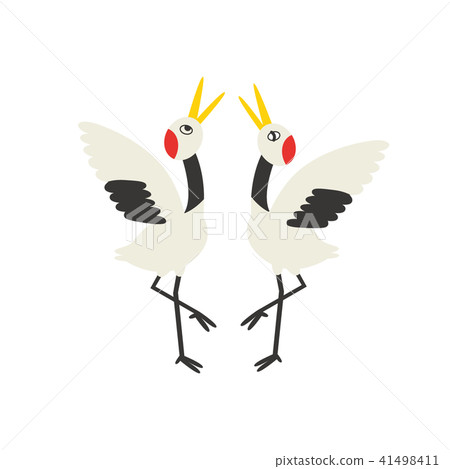 Courtship of a dumpling crane 41498411