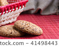 Savory cookies sprinkled with sesame seeds 41498443