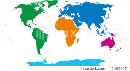 Five continents, world map 41499327