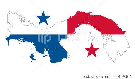 Flag of Panama in country silhouette 41499364