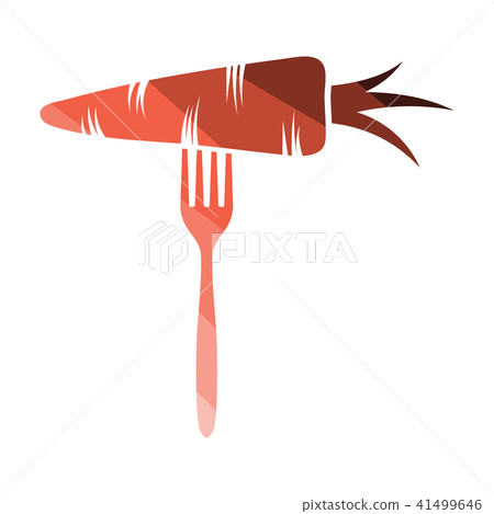 Diet carrot on fork icon 41499646