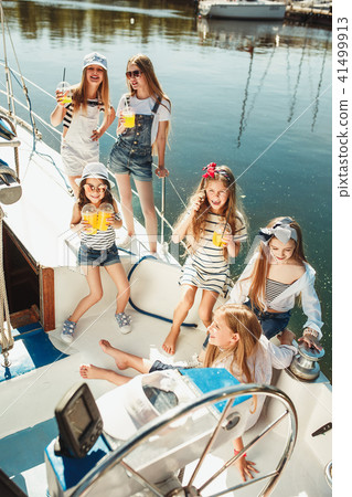 The children on board of sea yacht 41499913